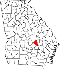 Map of Georgia highlighting Wheeler County