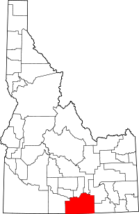 Map of Idaho highlighting Cassia County