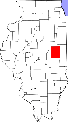 Map of Illinois highlighting Champaign County