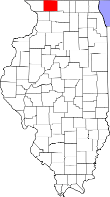 Map of Illinois highlighting Stephenson County