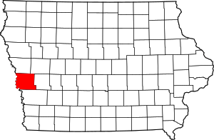 State map highlighting Harrison County