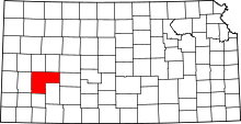 State map highlighting Finney County