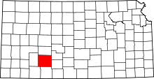 Map of Kansas highlighting Ford County