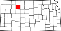 Map of Kansas highlighting Graham County