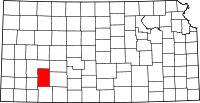 Map of Kansas highlighting Gray County