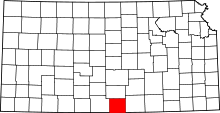 State map highlighting Harper County