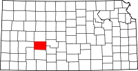 State map highlighting Hodgeman County