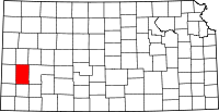 State map highlighting Kearny County