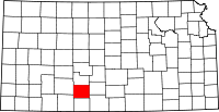 Map of Kansas highlighting Kiowa County