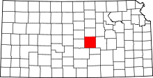 Map of Kansas highlighting McPherson County