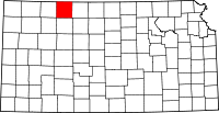 Map of Kansas highlighting Norton County