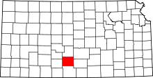 Map of Kansas highlighting Pratt County