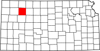 Map of Kansas highlighting Sheridan County