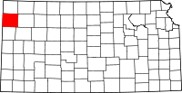 Map of Kansas highlighting Sherman County