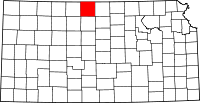 Map of Kansas highlighting Smith County