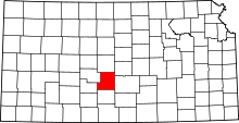 Map of Kansas highlighting Stafford County