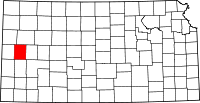 Map of Kansas highlighting Wichita County