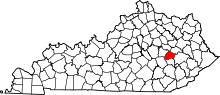 State map highlighting Lee County