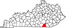 State map highlighting McCreary County