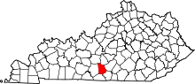 State map highlighting Metcalfe County