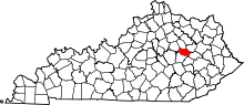 State map highlighting Powell County