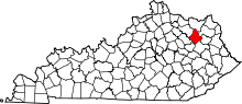 State map highlighting Rowan County