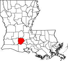 State map highlighting Acadia Parish