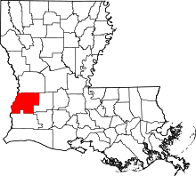 State map highlighting Beauregard Parish