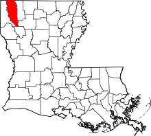 State map highlighting Bossier Parish