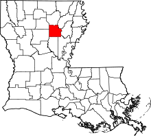 State map highlighting Caldwell Parish