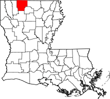 State map highlighting Claiborne Parish