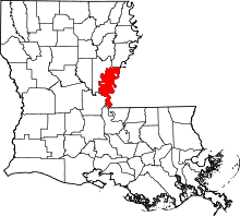 State map highlighting Concordia Parish