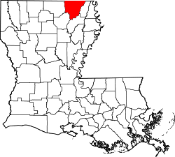 State map highlighting Morehouse Parish