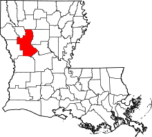 Map of Louisiana highlighting Natchitoches Parish