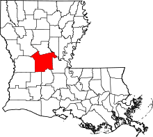 State map highlighting Rapides Parish