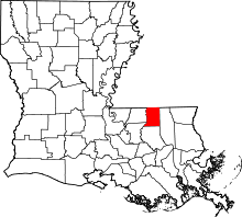 State map highlighting St. Helena Parish