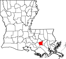 State map highlighting St. James Parish