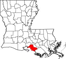 State map highlighting St. Mary Parish