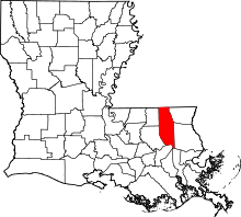 State map highlighting Tangipahoa Parish