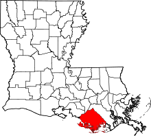 State map highlighting Terrebonne Parish