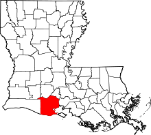 State map highlighting Vermilion Parish