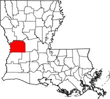 State map highlighting Vernon Parish