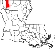 State map highlighting Webster Parish