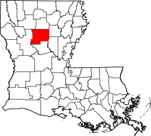 State map highlighting Winn Parish