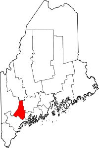 State map highlighting Androscoggin County