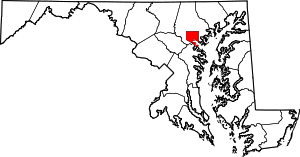 State map highlighting Baltimore City