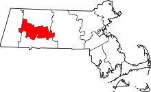 State map highlighting Hampshire County