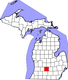 State map highlighting Eaton County