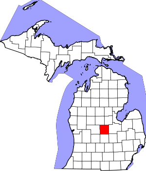 State map highlighting Gratiot County