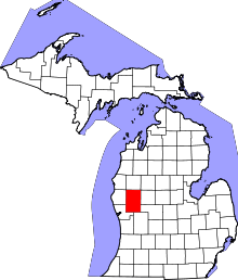 State map highlighting Newaygo County